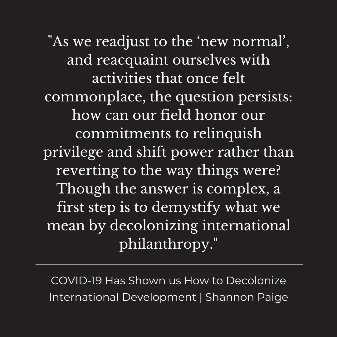 July 20 | COVID-19 has shown us how to decolonize international development