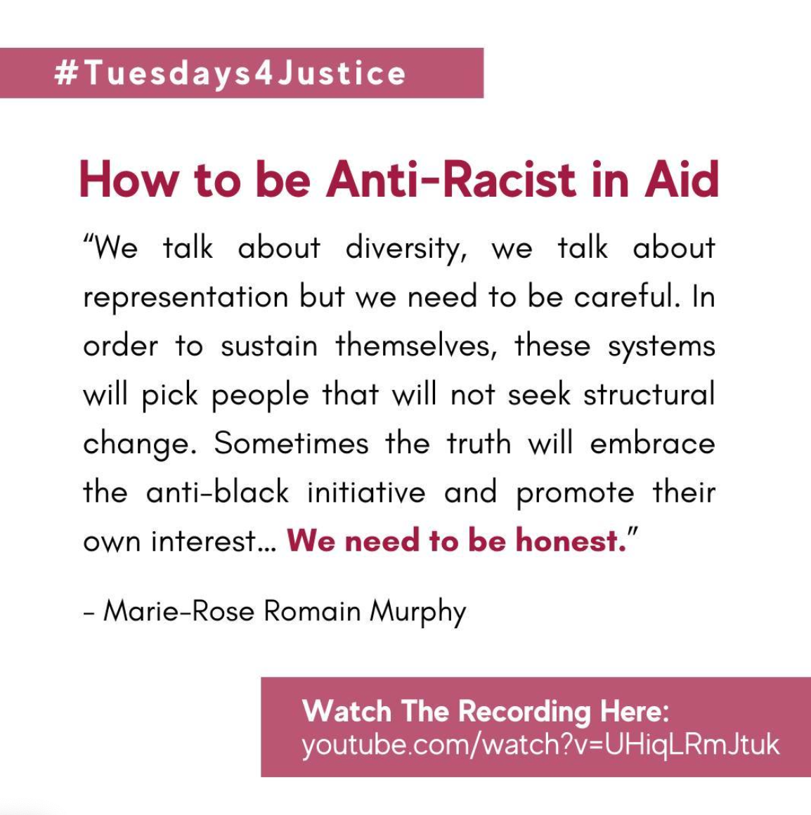May 10 | How to be Anti-Racist in Aid