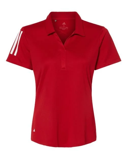 Adidas Women's 3 Stripe Red Polo - $27