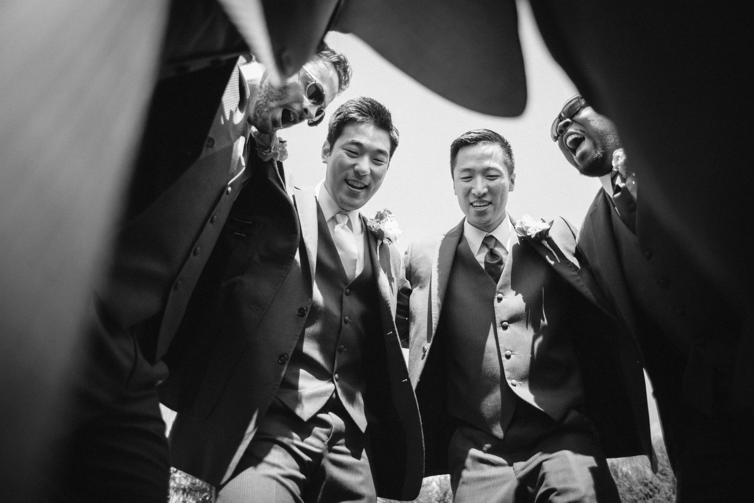 Groomsman's huddle
