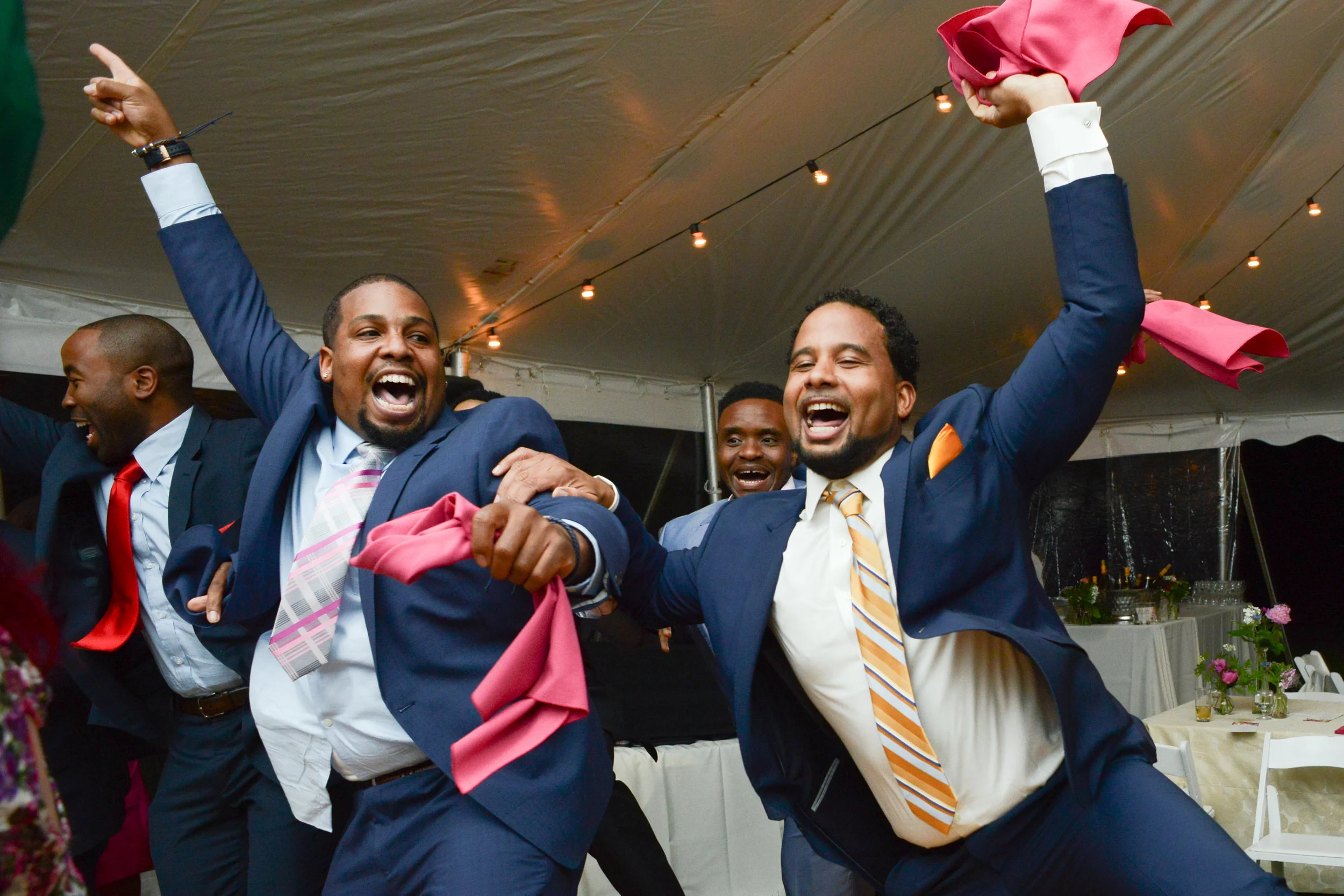 Groomsman dancing