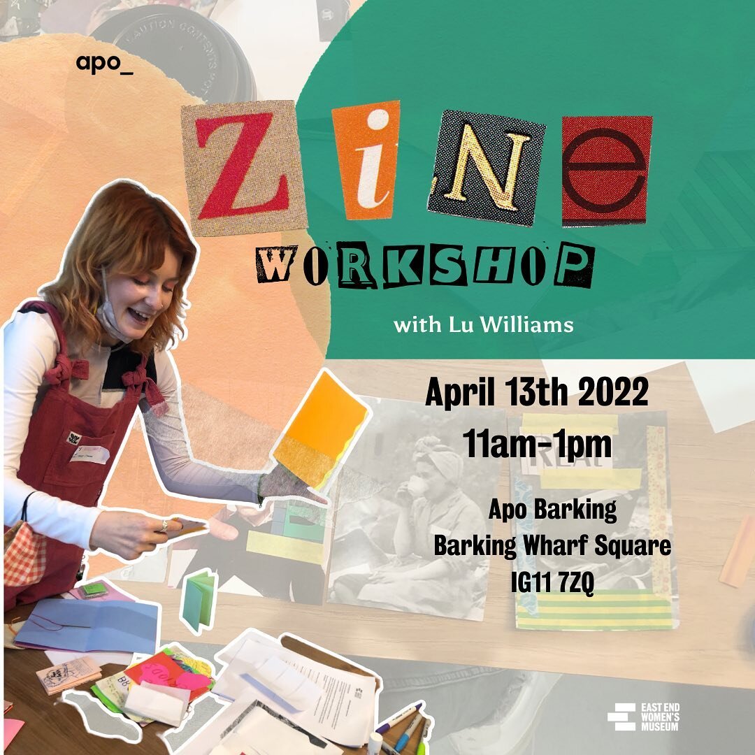 This Easter Holiday, we're delivering another Zine Making Workshop with Lu Williams! Our family friendly workshop will help you get creative, and teach you all about the activist history of zines. Learn about women in the East End, and get the chance