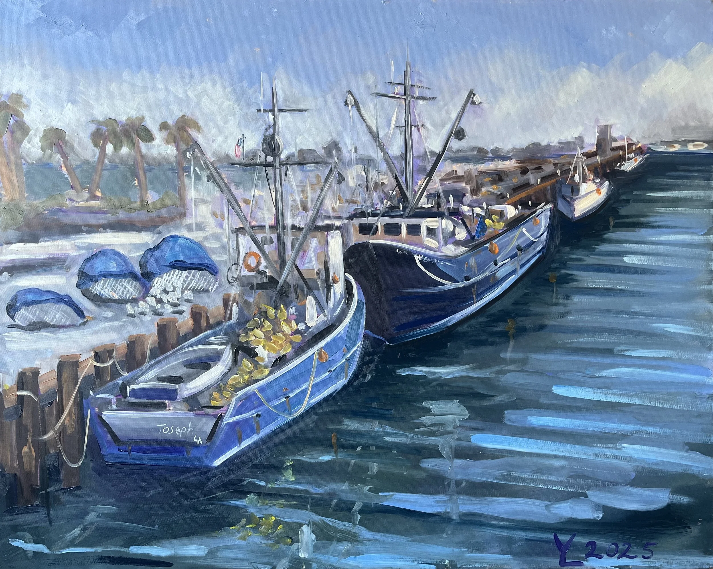  “Fishing Boats”  plein air  24×30” 