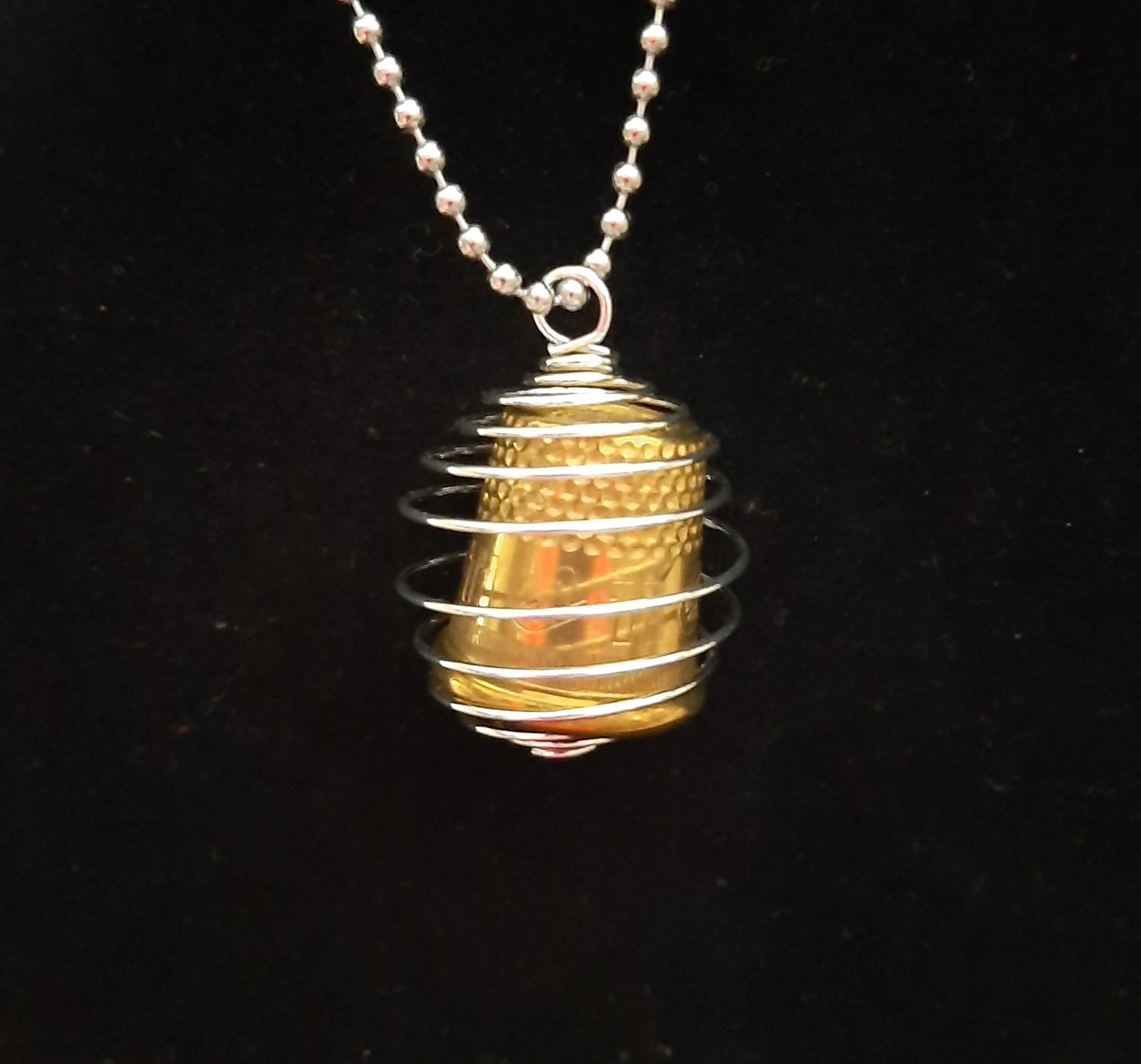 Silver Thimble Cage Pendants