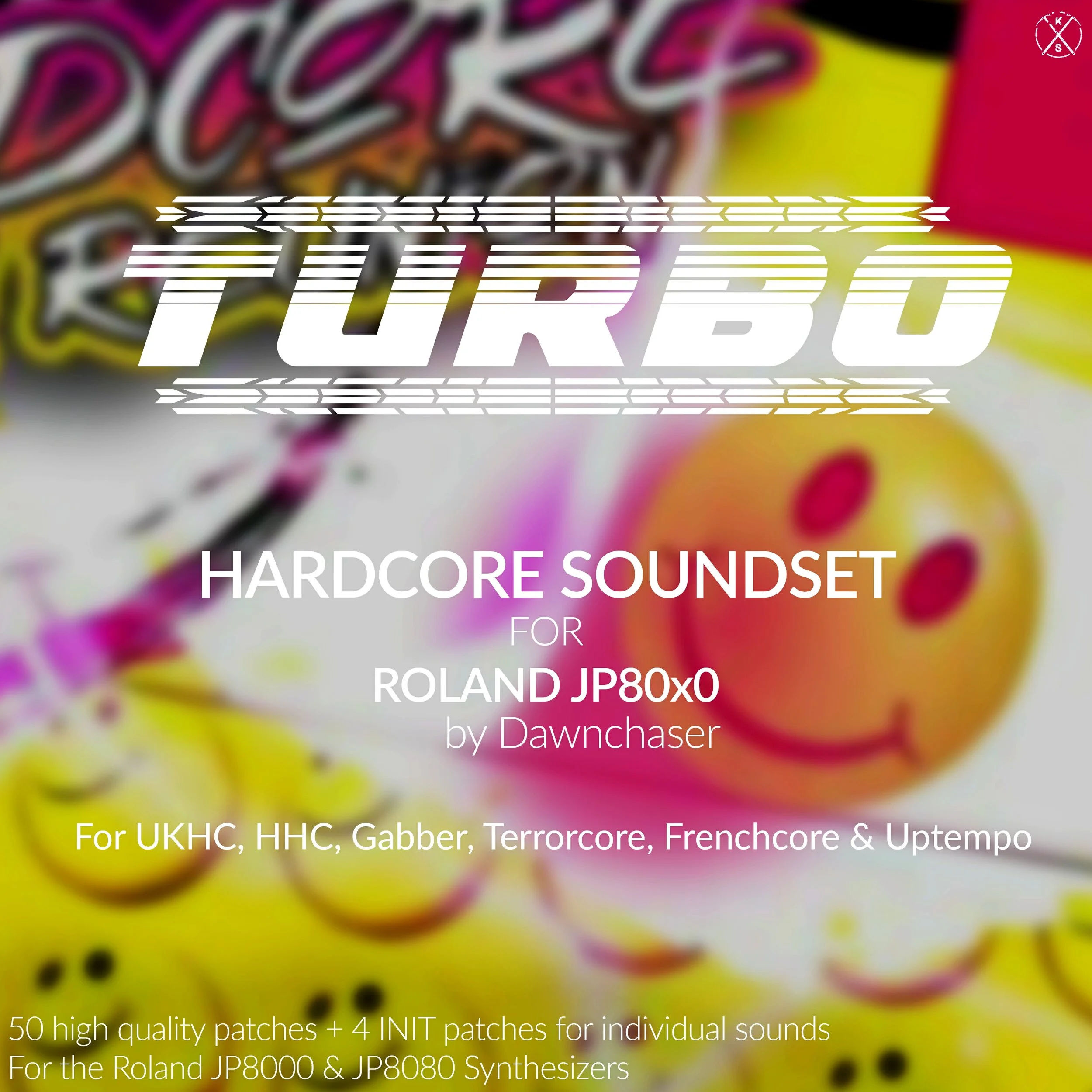 50 high-octane UK Hardcore, Happy Hardcore, Terrorcore, Frenchcore, Gabber, and Uptempo presets for Roland JP-8000 & JP-8080 & JE-8086