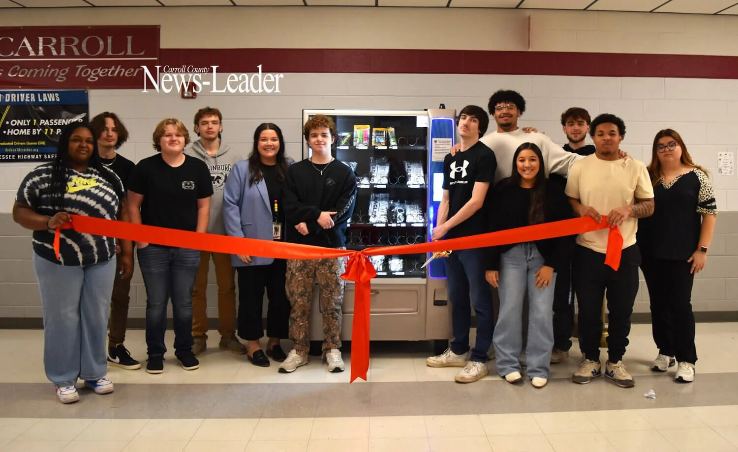 West Carroll High school Spirit Box school store Ribbon cutting