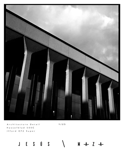 A r c h i t e c t u r e D e t a i l // Photographed on medium format film, this image was taken on a Hasselblad 500C, V Series camera using Ilford XP2 Super black and white film. Home developed and processed, the film frame was printed onto fine art Hahnemühle Photo Rag© 308 gsm paper, which has a matte finish and a soft texture. This specific print comes in a limited edition of only twenty five (25) prints, each numbered accordingly and hand signed by myself. The image has a half inch (0.5") border from the left, top and right while having a full inch (1") border from the bottom. Each print comes with a small certificate of authenticity, with the specifications of the print and its limited edition number. Please allow 3-4 weeks for delivery of the print.