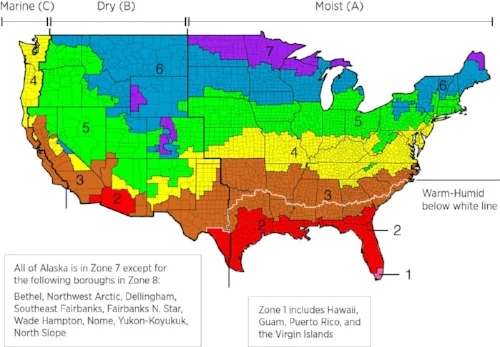 2012 International Energy Conservation Code Climate Zone Map