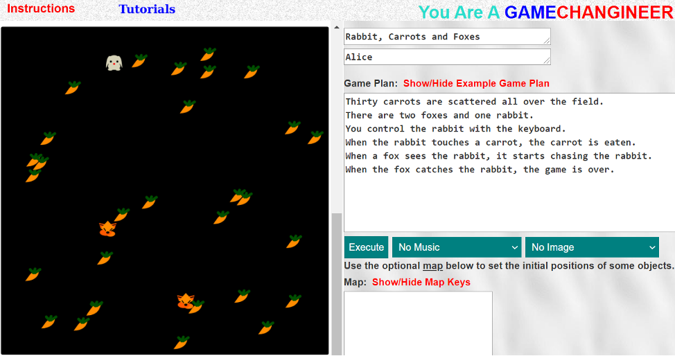 Figure 1: Sample Game in Game Changineer