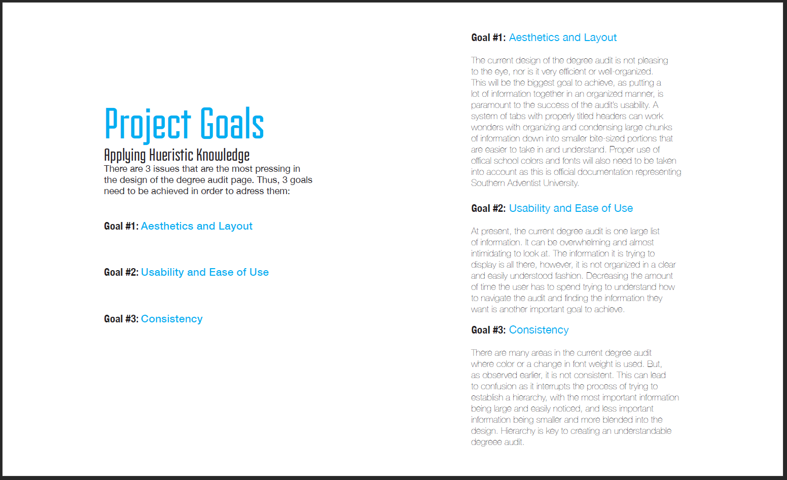SAU Degree Audit Heuristic Report