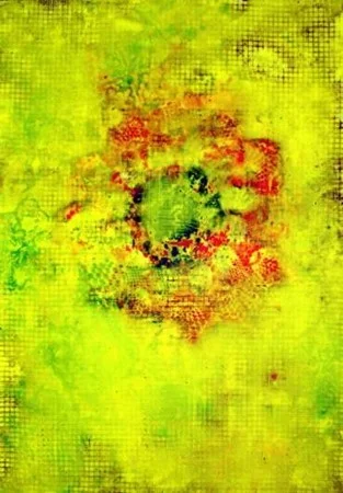   No. 1 , encaustic on paper, 30" x 22". 