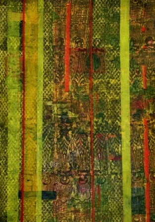   No. 1 , encaustic on paper, 30" x 22". 