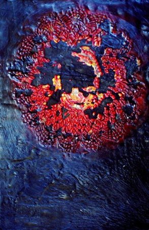 No. 1 , encaustic on paper, 22" x 15".