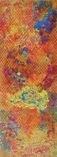 No. 10 , encaustic on canvas, 4' x 18".