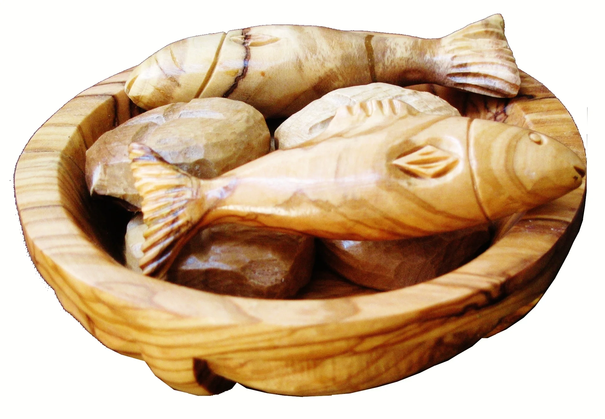 2 fish & 5 loaves in a plate