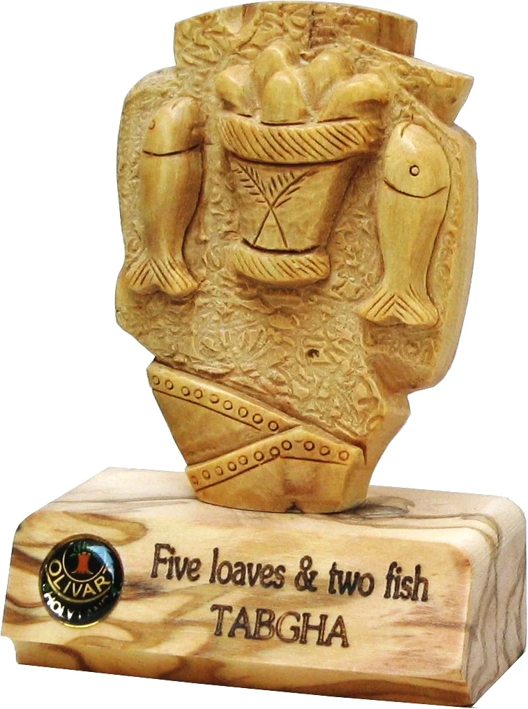 Two fish and five loaves - table plaque