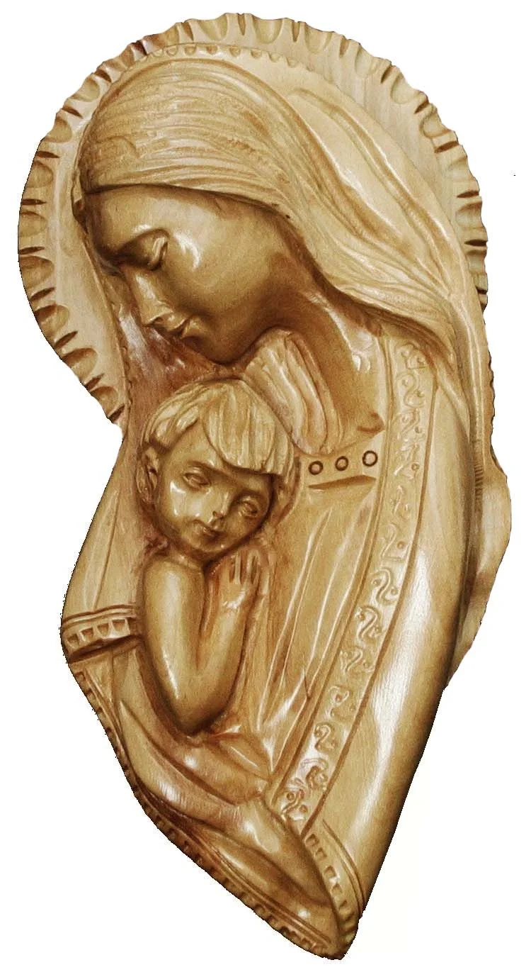 Madonna and child wall plaque