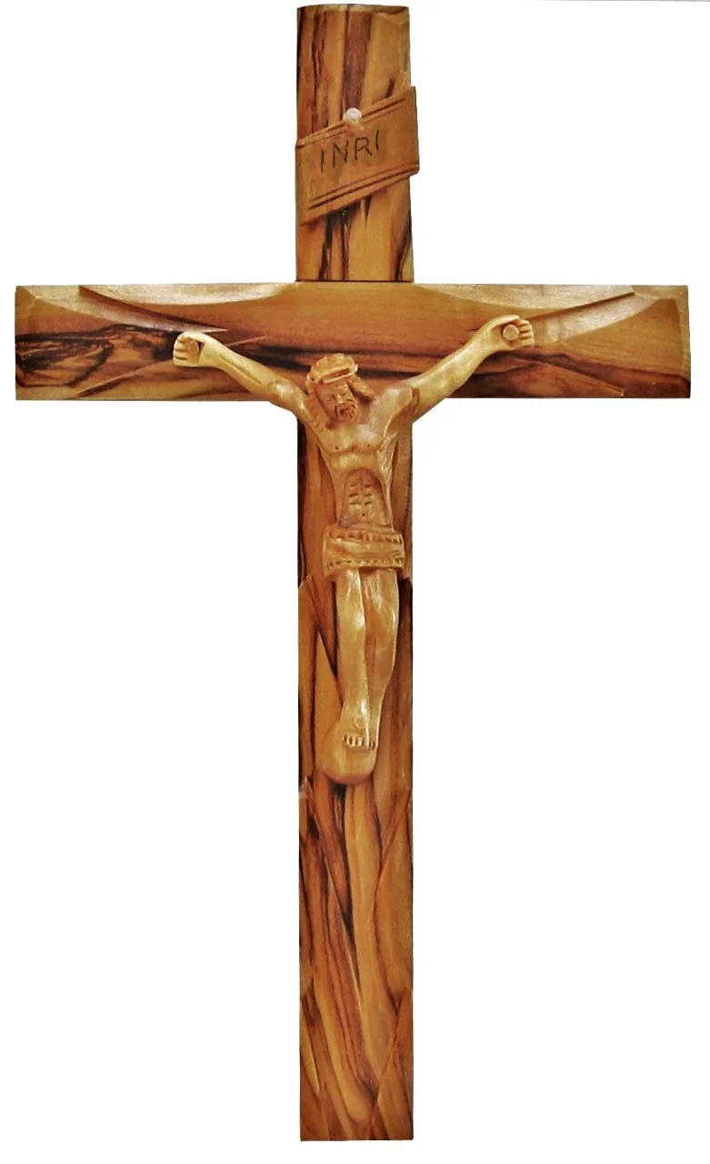 Olive wood cross with wooden corpus