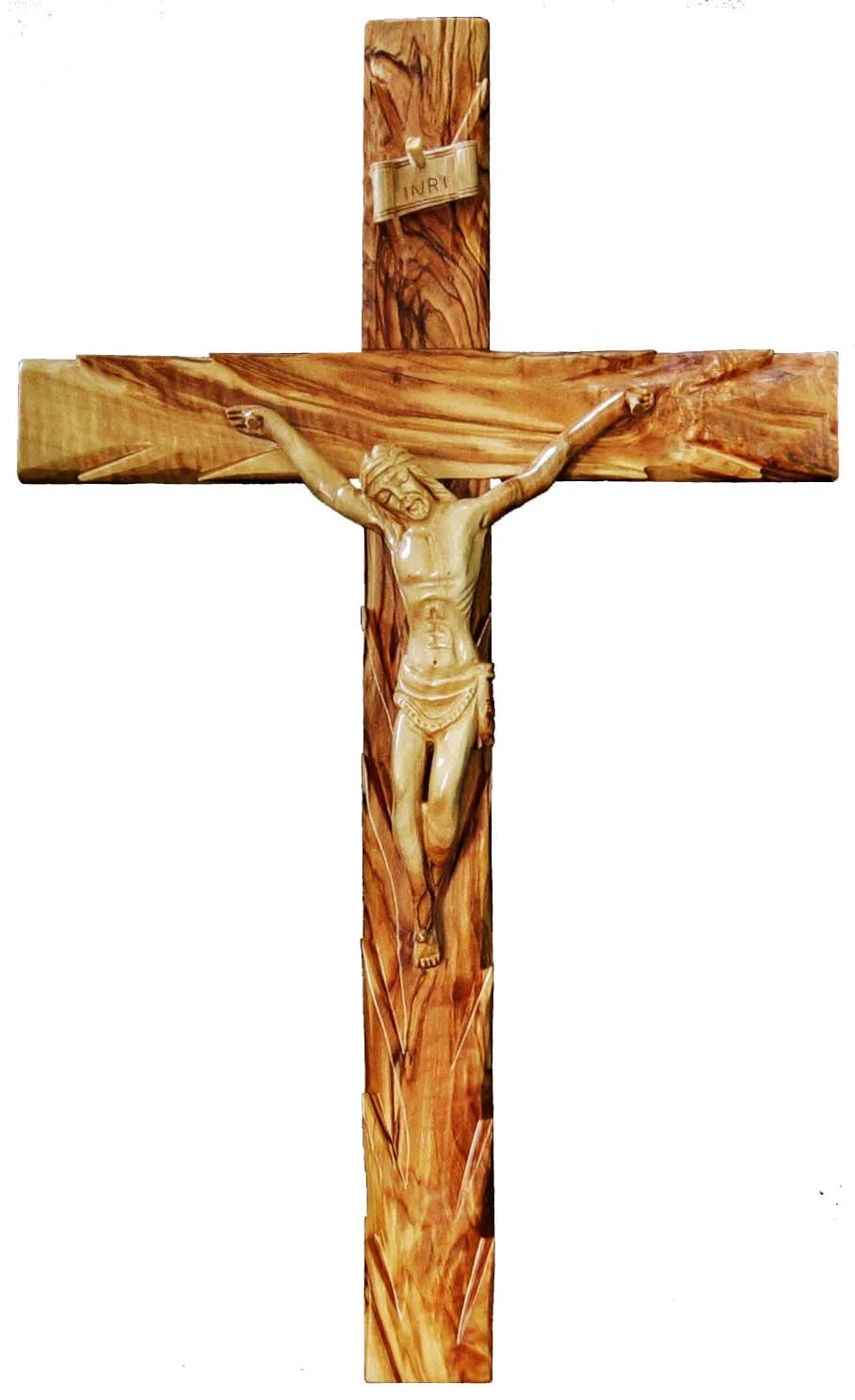 Olive wood cross with wooden corpus