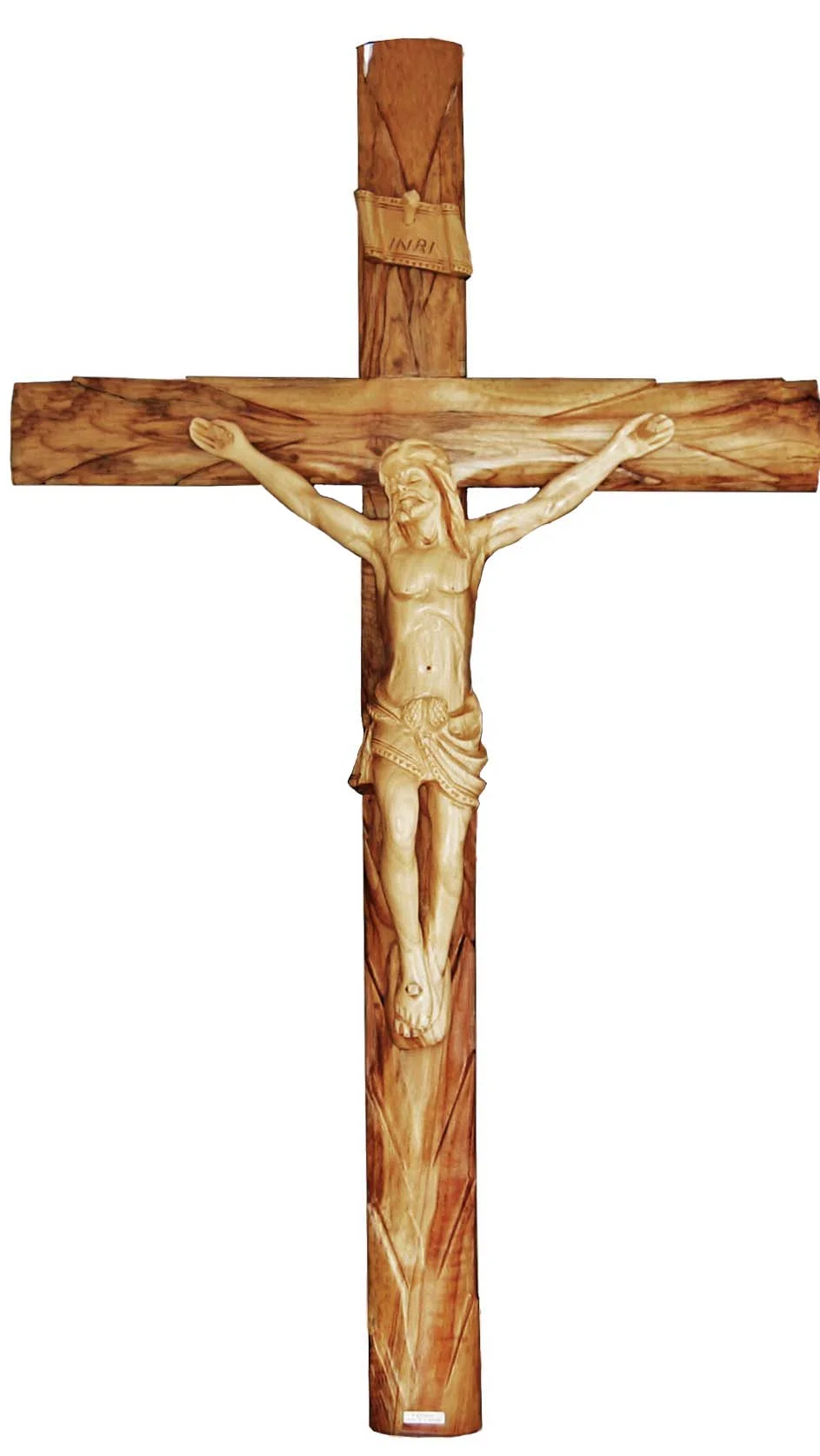 Olive wood cross with wooden corpus