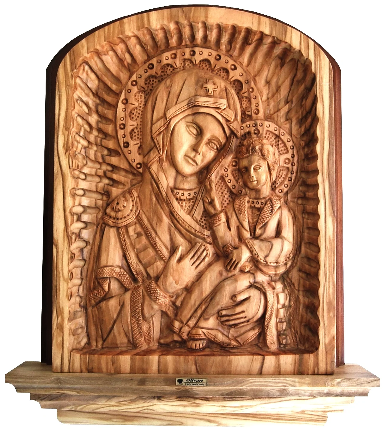 Bass relief icon of Virgin Mary - large
