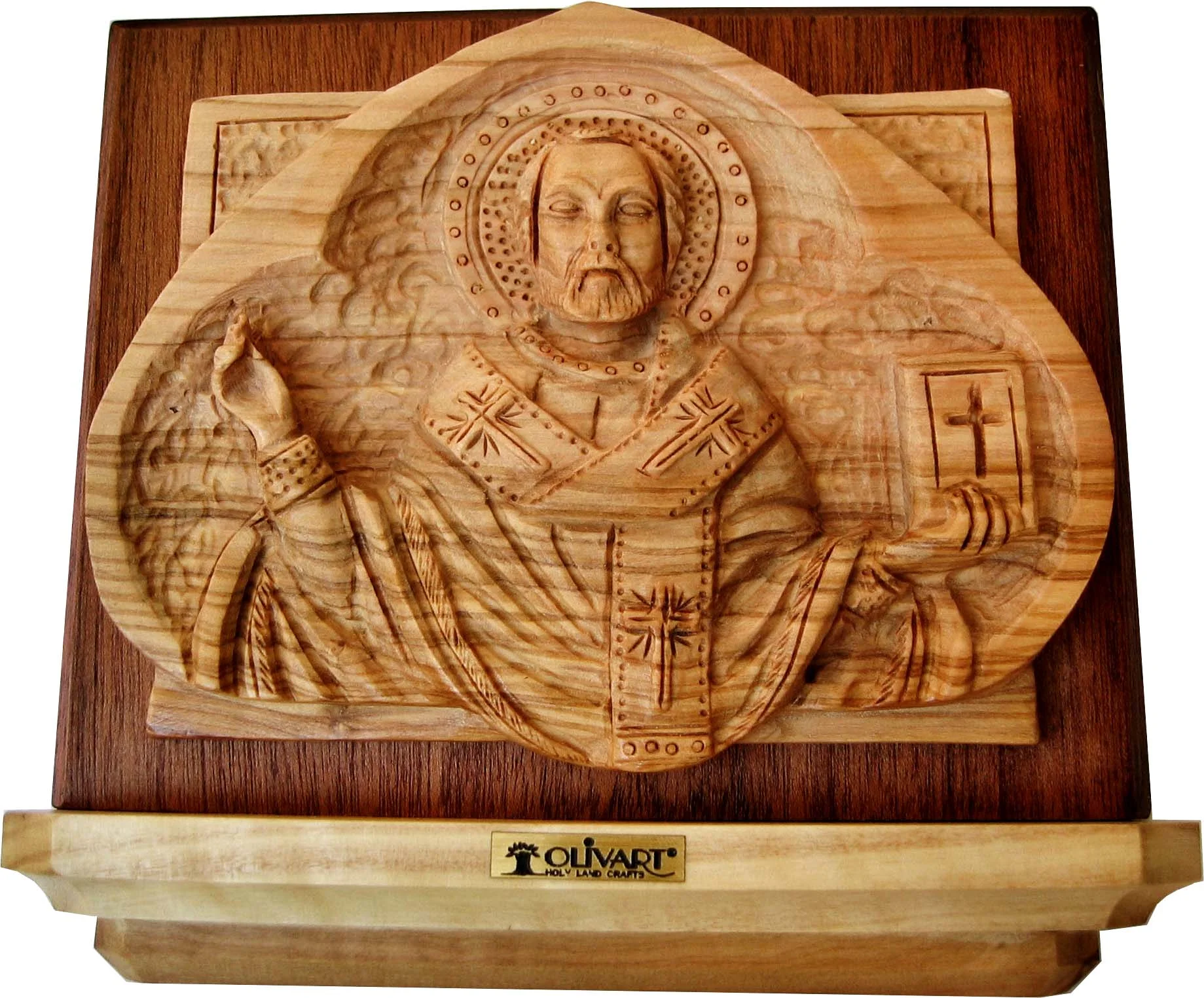 Bass relief icon of St. Nicolas - small