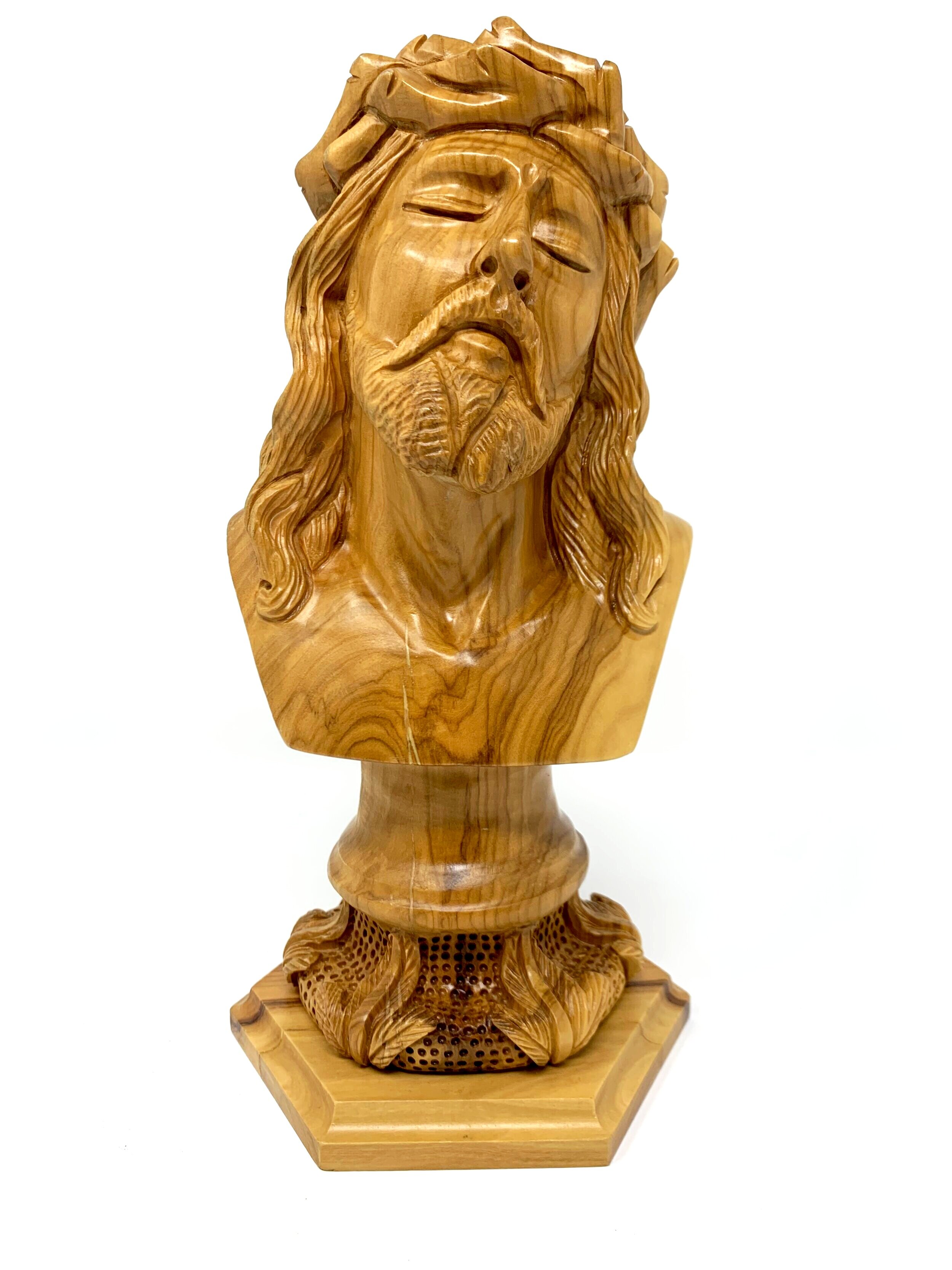 Jesus bust with carved pedestal