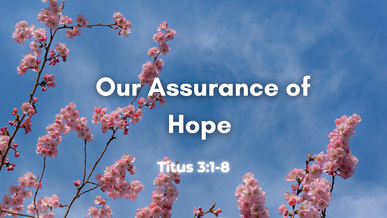 Our Assurance of Hope	 - Titus 3:1-8  | Trinity Presbyterian Church Sermon 