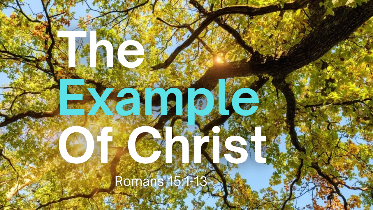 The Example of Christ - Romans 15:1-13 | Trinity Presbyterian Church Sermon