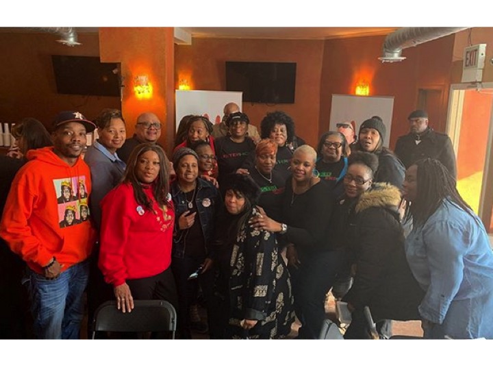 Chicago Families who have been effected by Gun Violence pose together at an “End Gun Violence Together” Event sponsored by Toms, Live Free and other local gun violence prevention organizations.