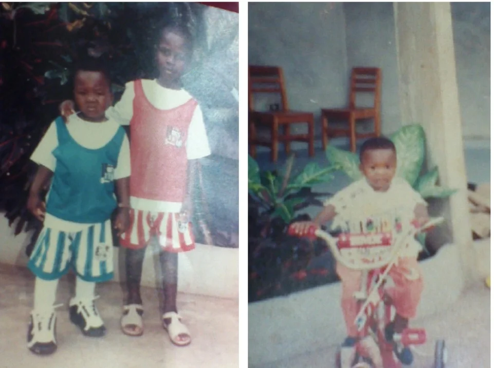With my cousin Massoud at our house in Benin