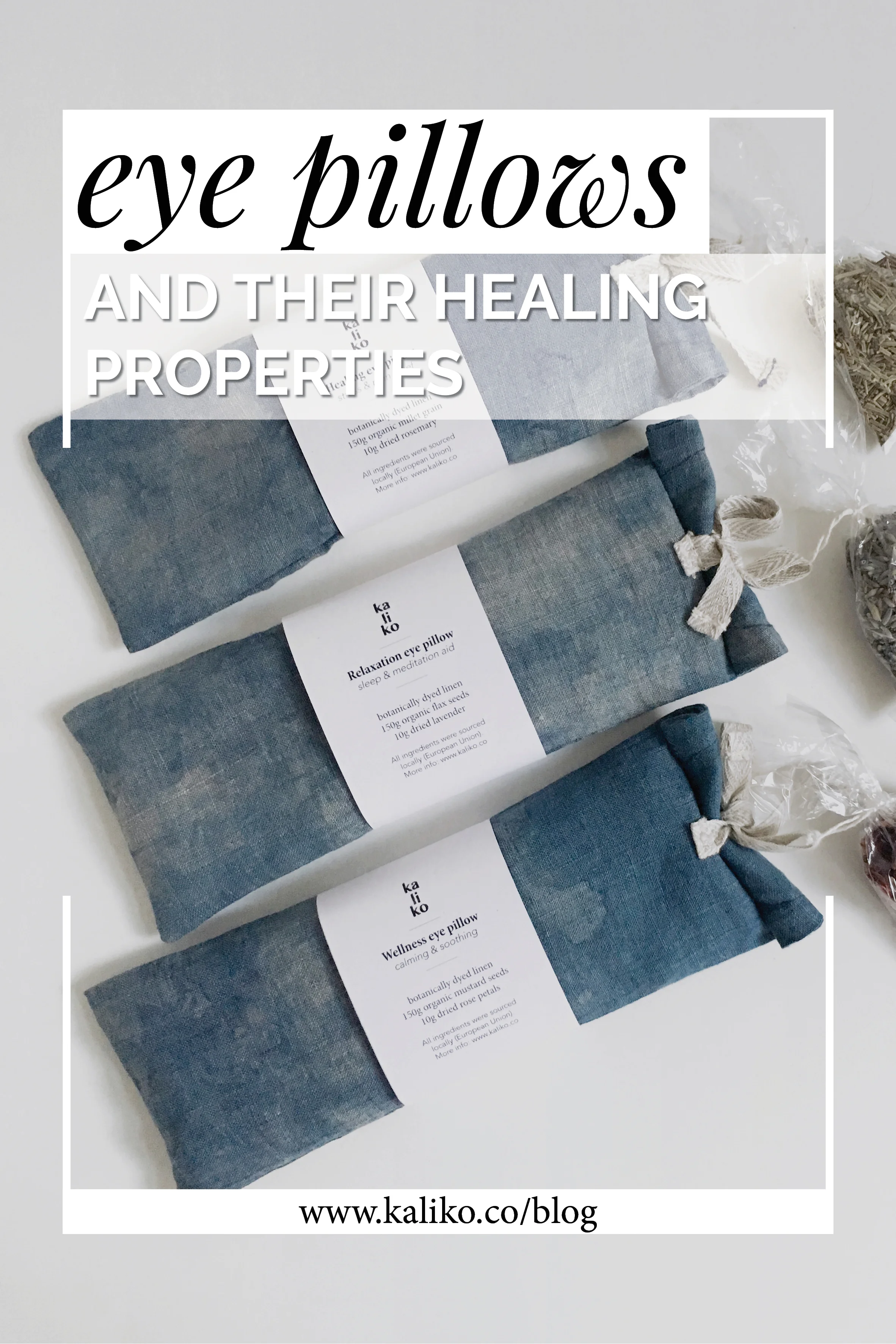 Healing properties of herbal eye pillows
