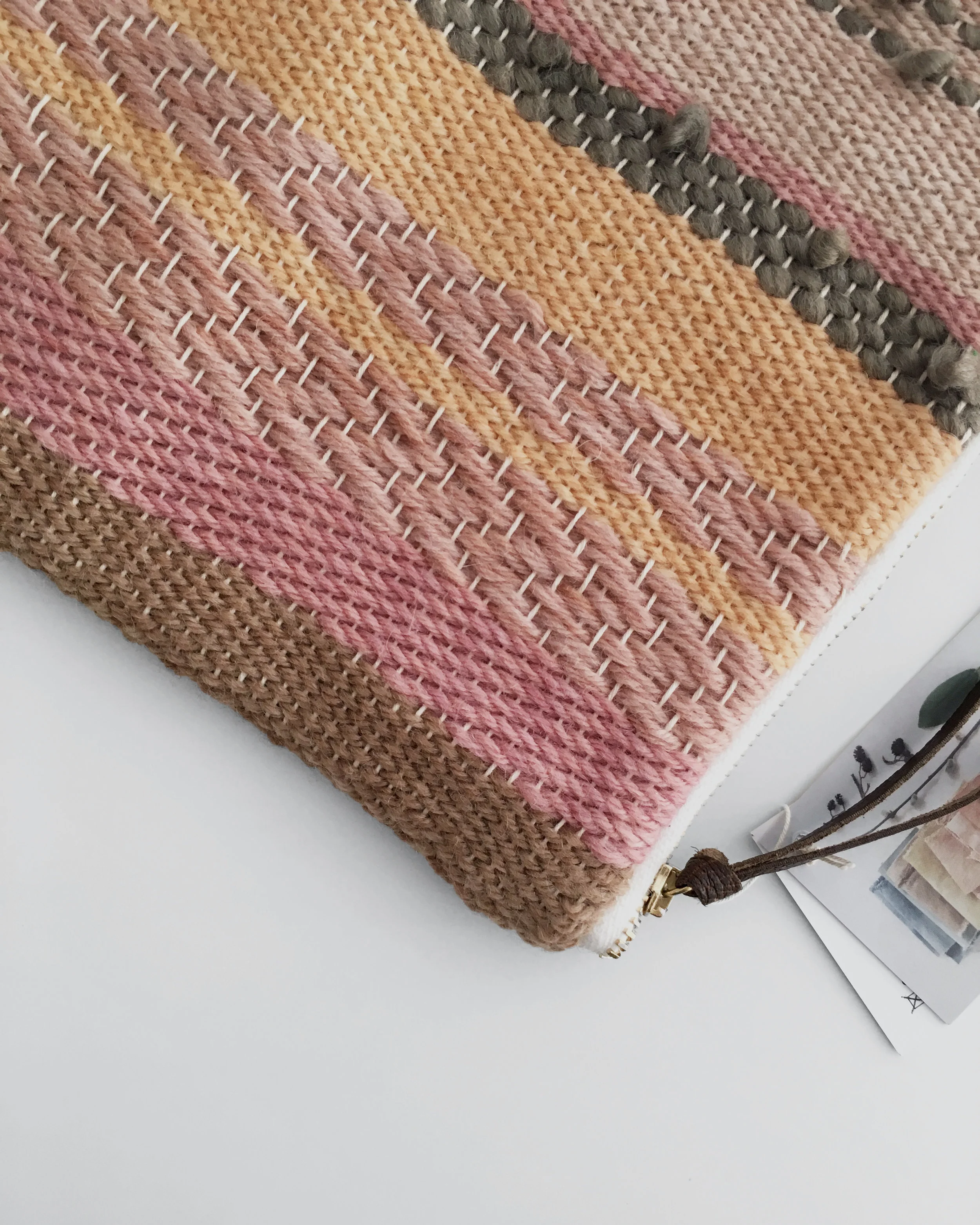 Handwoven clutch // Fold-over // Dyed with plants