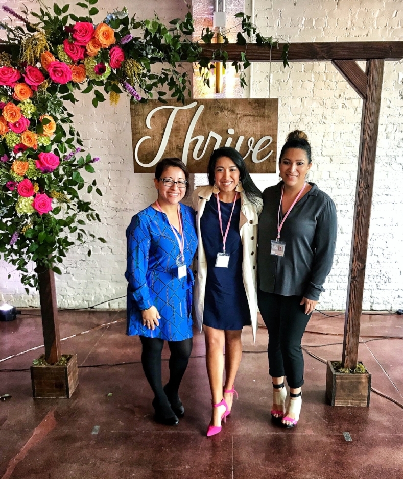  With co-founder of  Houston Latina Bloggers ,  Connie Gomez  (left) and founder of Lady Boss Tribe,  Evelin Martinez . 