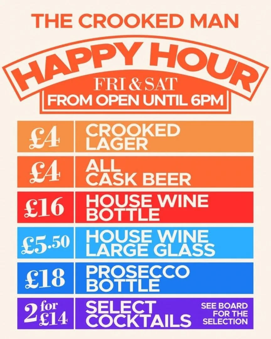 Friday in Prestwich. Happy hour at The Crooked.