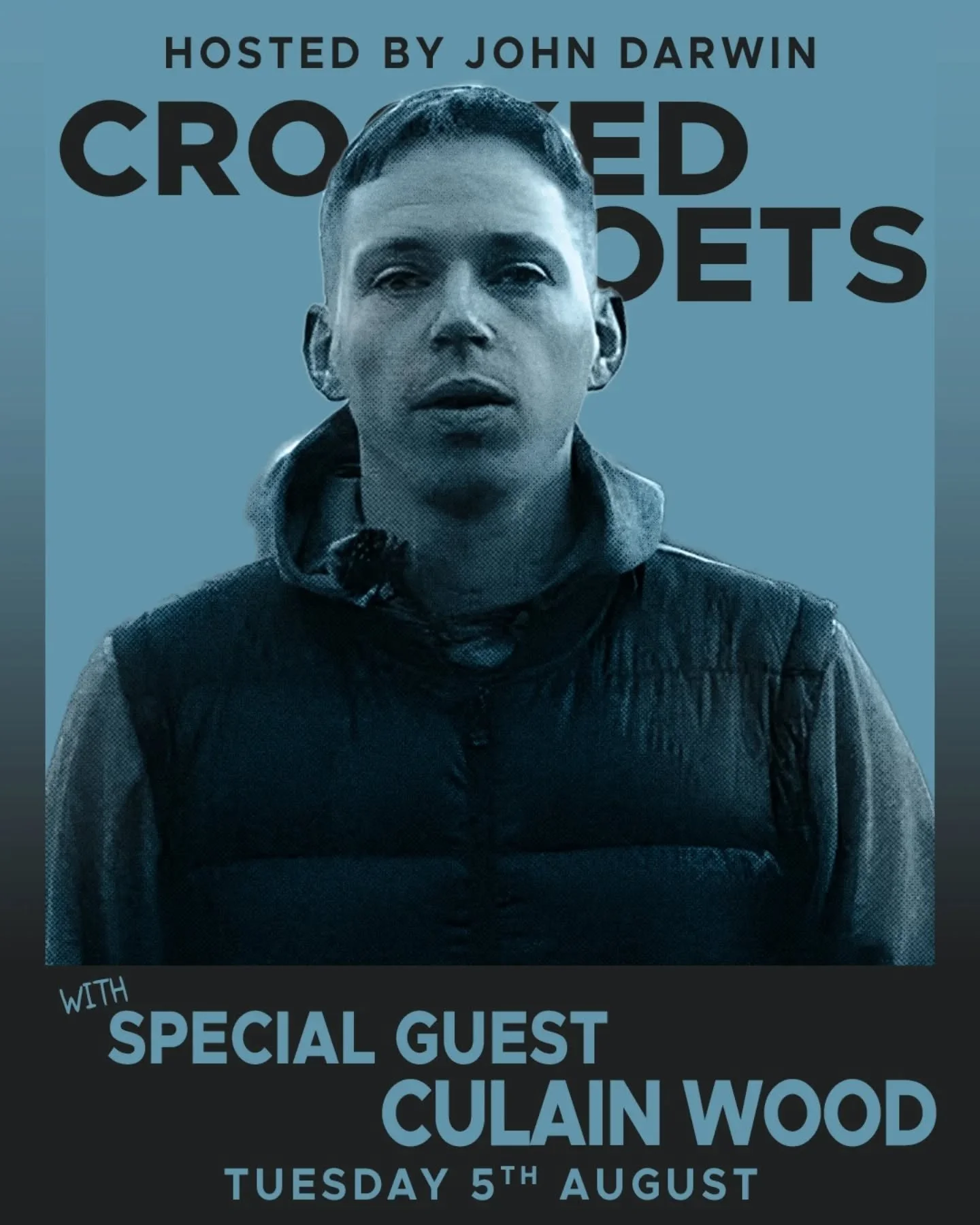 Tonight we have @culainwoodthepoet attending Crooked Poets as our special guest.
Commencing at 8pm, entry is free to all.

Pull up a chair and watch, listen, tell.

#crookedpoets #prestwichvillage #poetrycommunity