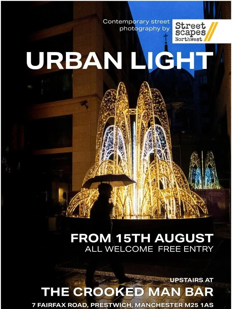 Come and see our new exhibition 'Urban Light' by @streetscapesnorthwest . A selection of excellent photographs by ten North West based photographers.
