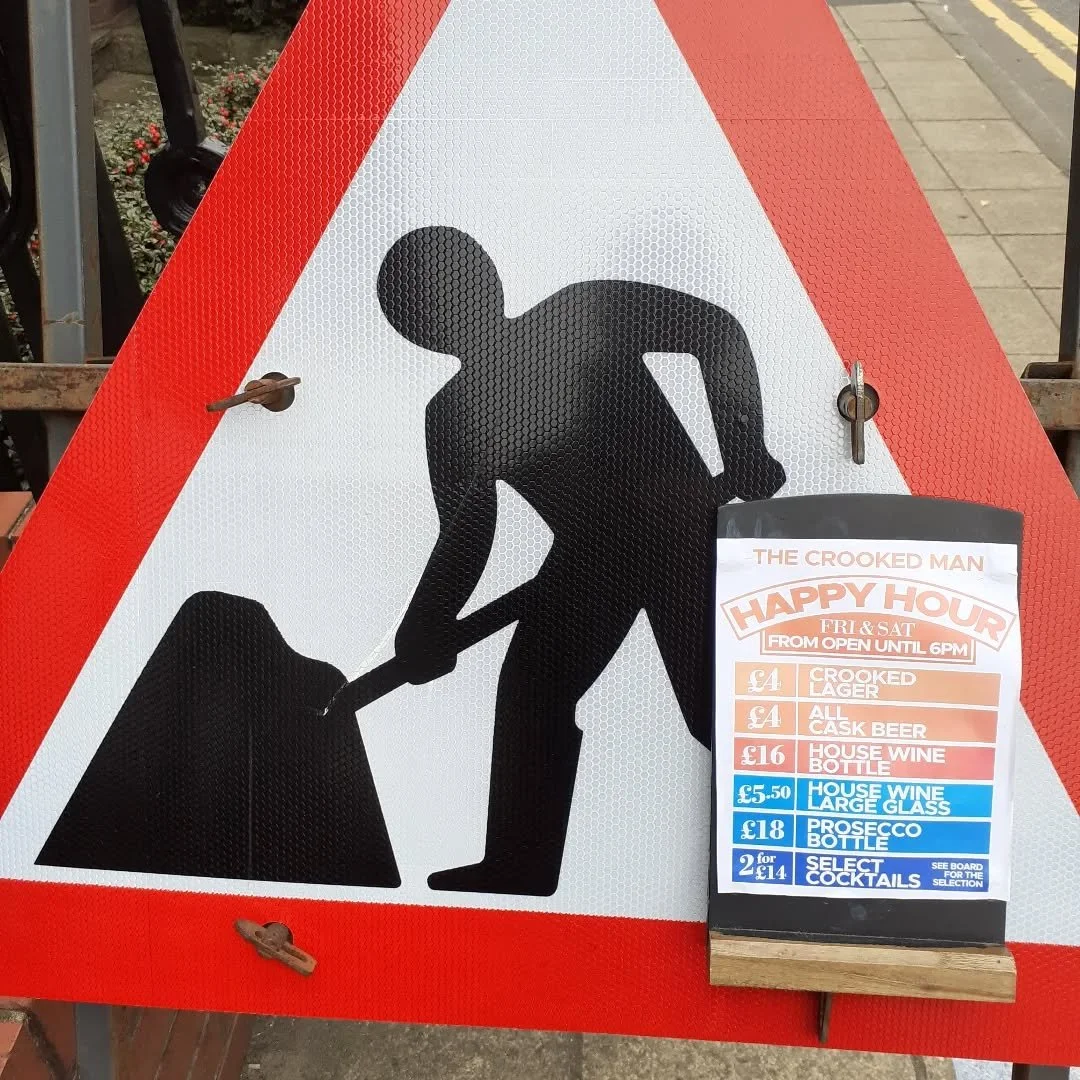 Don't let the closure of Fairfax Road put you off coming to The Crooked's Happy Hour. Up and running from 3 today.