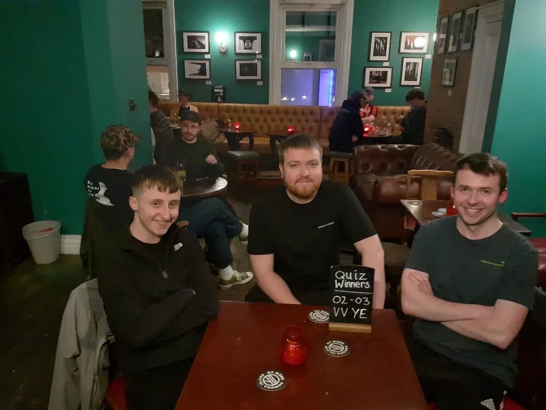 Dreams can come true at the The Crooked. These lads have been coming to the quiz for quite a while and eventually won last week. Come and have a go tonight.
