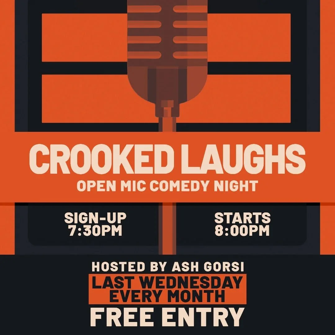 Plenty of laughs at The Crooked tonight with our open mic comedy night. 8pm start, sign up for a slot from 7.30. Free entry.