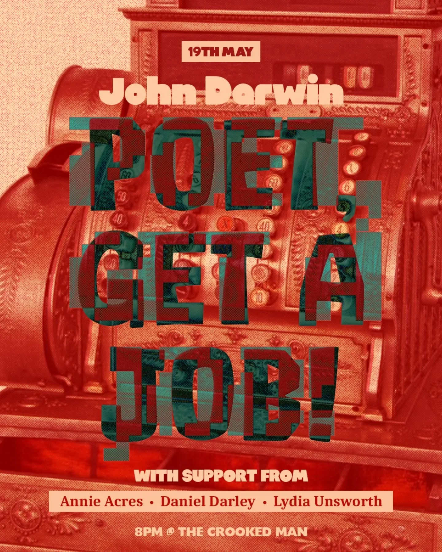 A one man show wrought from the acclaimed mind of John Darwin, 'Poet, get a job!'. Tuesday 19th May, Free Entry.

Support acts from Annie Acres, Daniel Farley &amp; Lydia Unsworth.

#prestwichvillage #thecrookedman #poetry