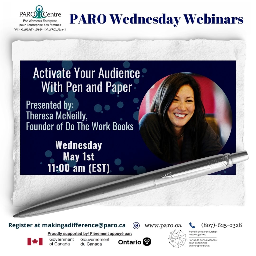 Join me with PARO!

I am excited be part of PARO's Wednesday Webinar series.

Activate your audience with pen and paper is a webinar on how to create guided journals to attract, engage and interact with a passive income stream.

During this presentat