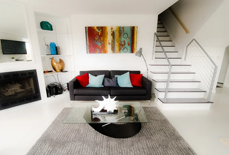  PC: James Foo  This was a remodel for a mid-level luxury corporate short-term rental. The design is to deliver the experience of the comforts of home with the amenities of a mid to upscale hotel. 