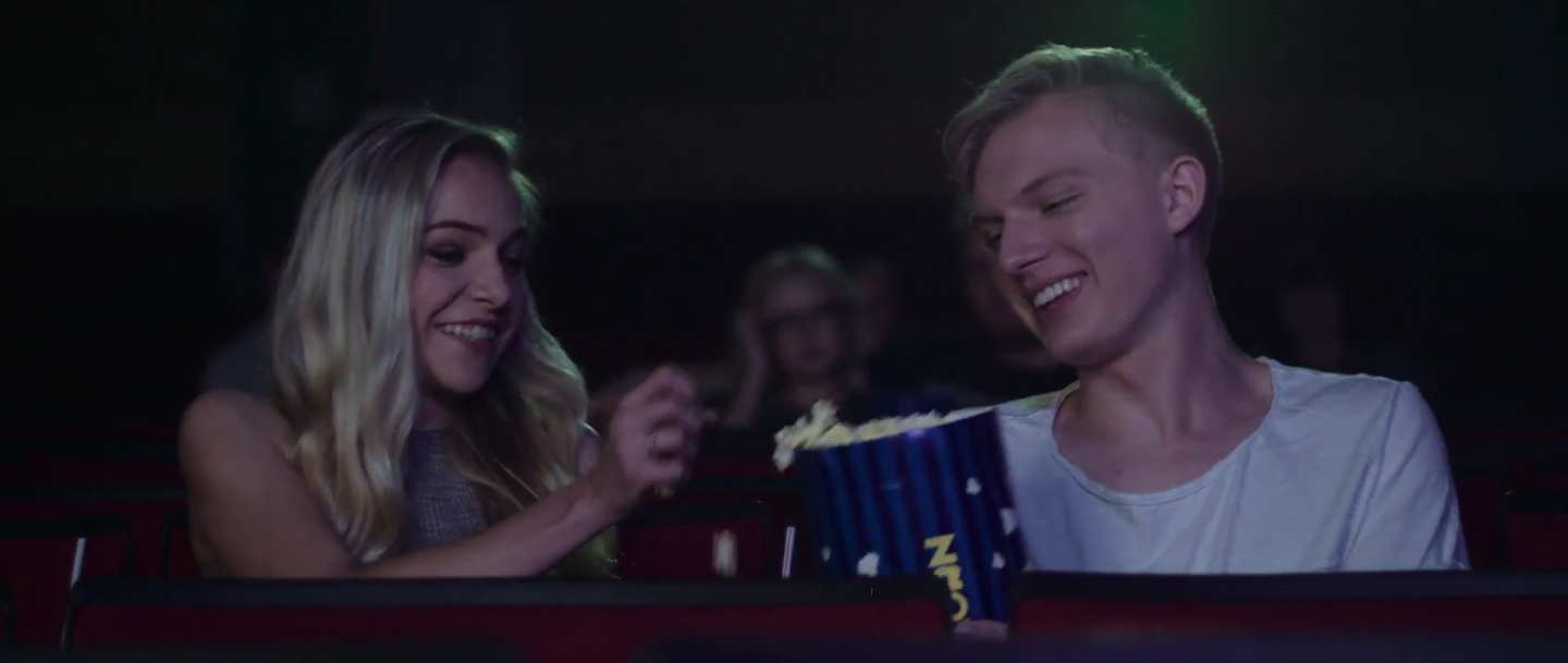 Fun fact: I was used as an extra, and am sitting right in-between the couple at the movie theatre