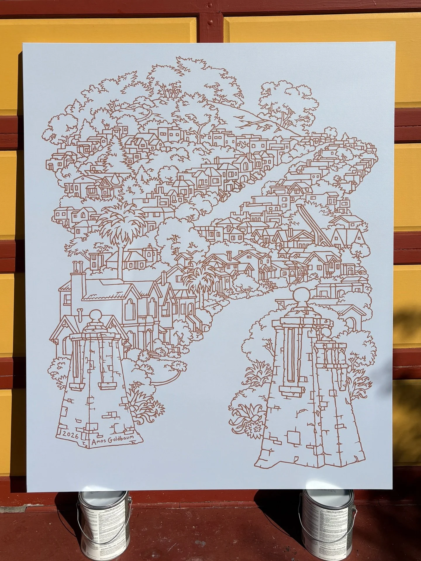 &ldquo;Ingleside Terrace/Heights&rdquo;
Acrylic on canvas 4&rsquo;x5&rsquo;