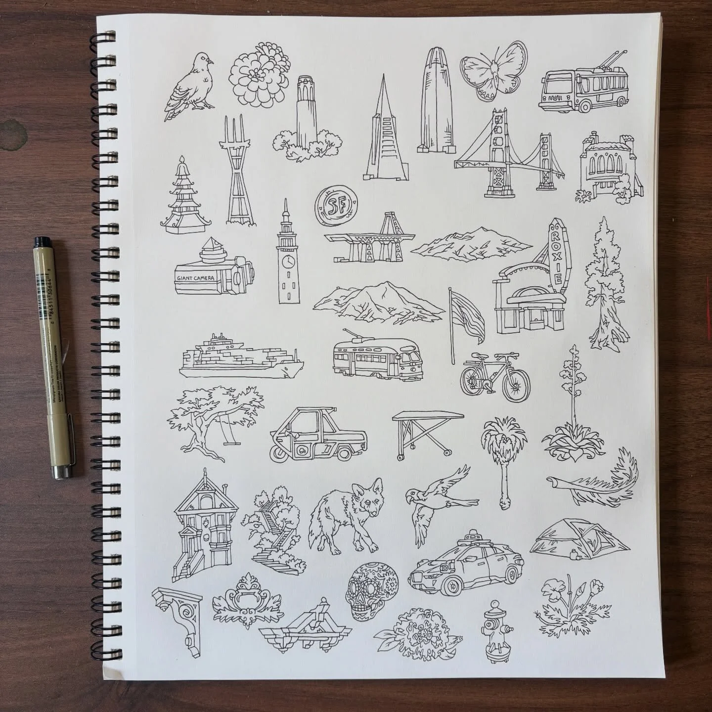 43 San Francisco icons that will become stamps for an upcoming project by @bbernthal