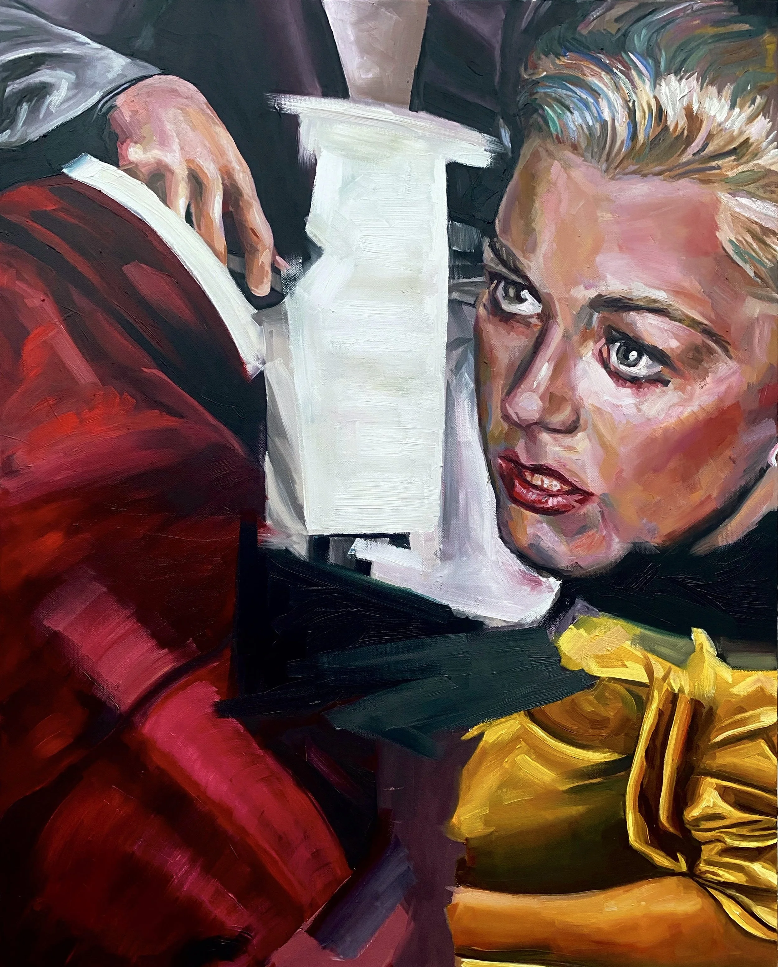   White Fur Coat    oil on canvas, 24×30 inches, 2024 