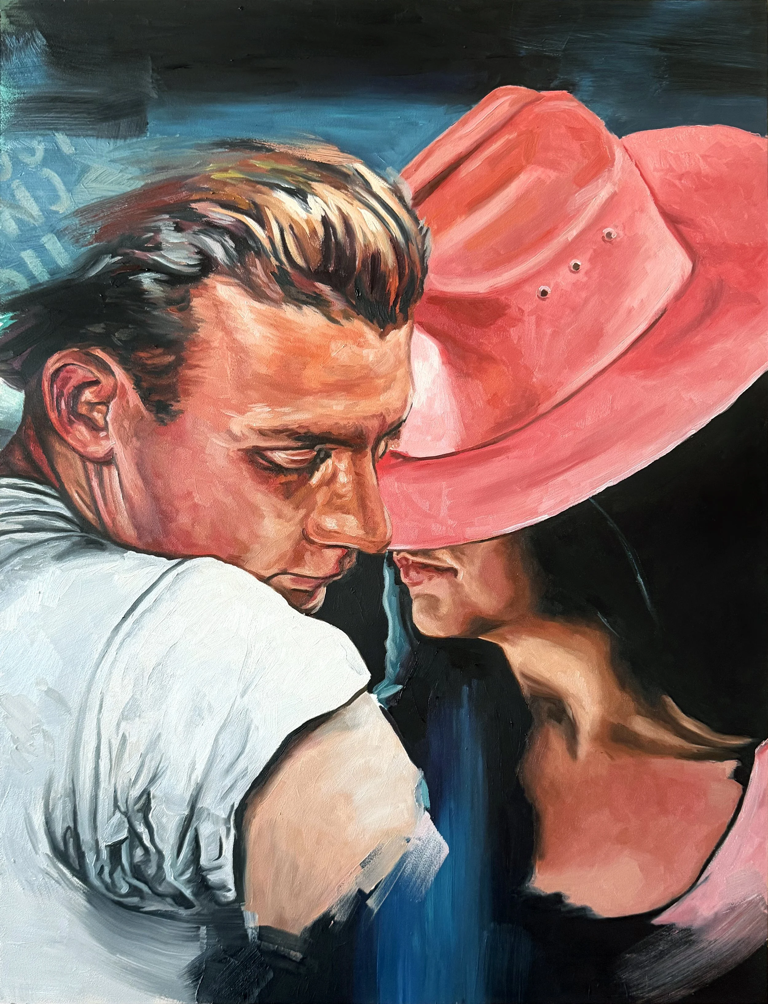   Cowboy    oil on panel, 18×24 inches, 2025 