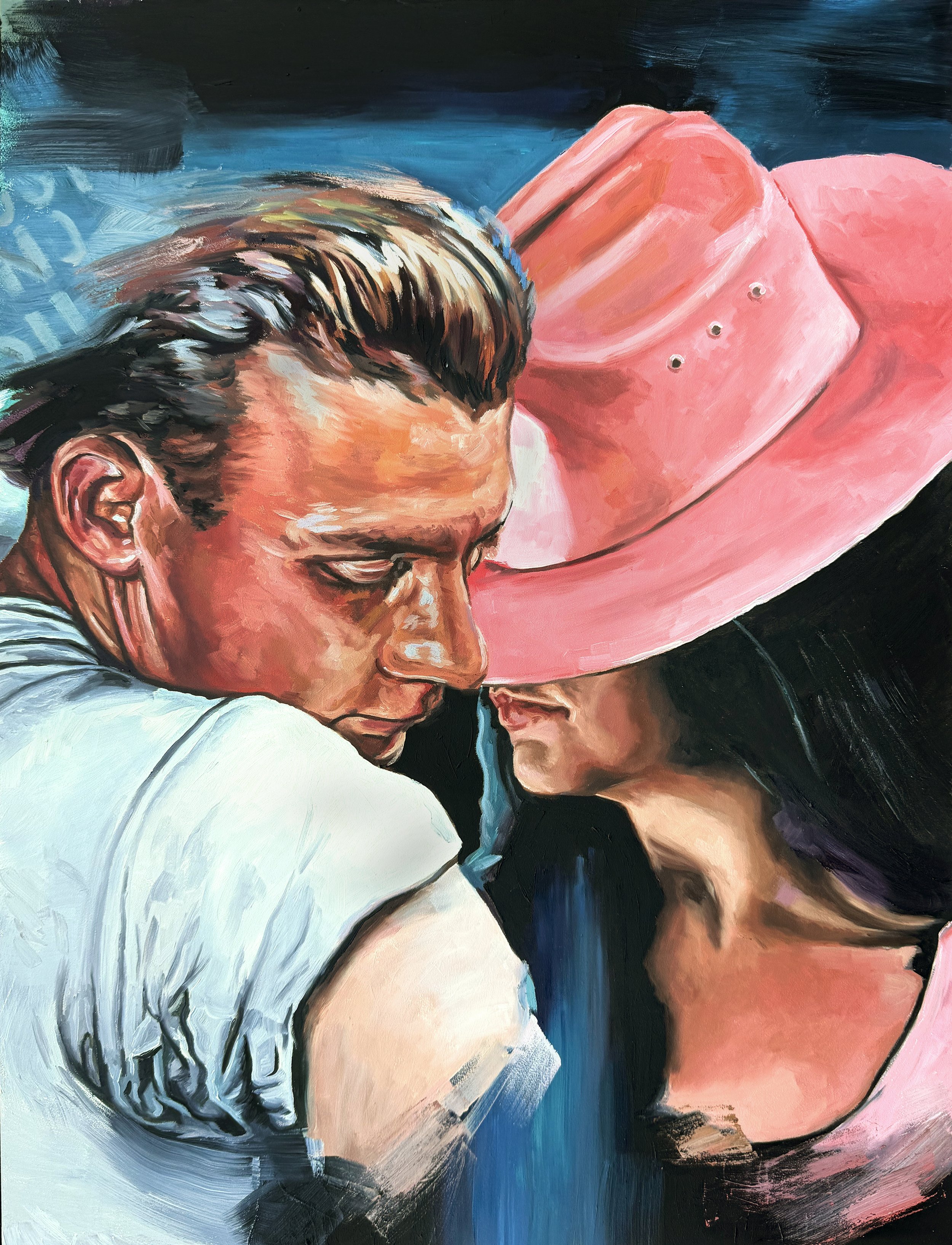   Cowboy    oil on panel, 18×24 inches, 2025 
