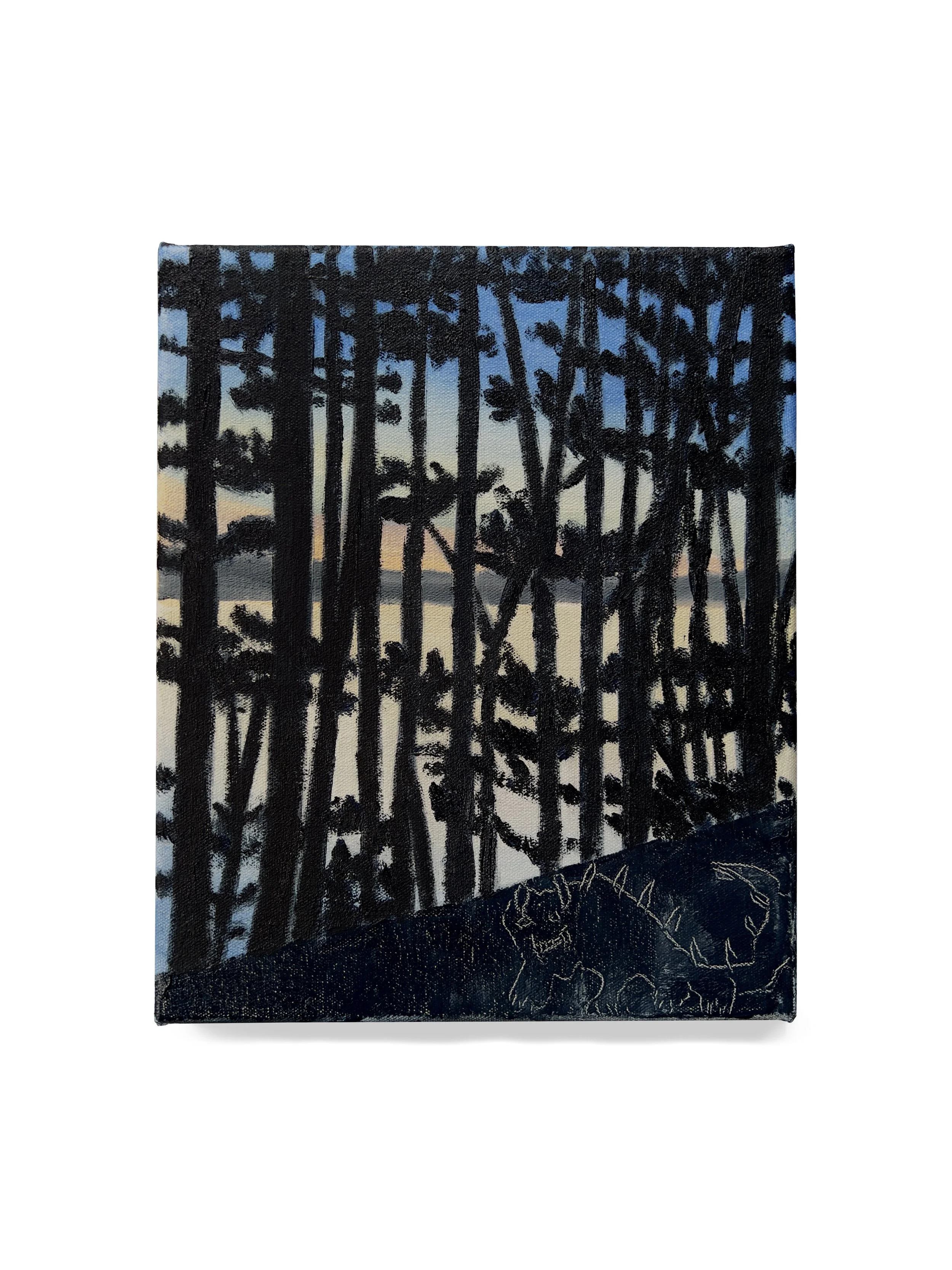Night of the Hodag , 2024 oil on canvas 12 × 10 inches